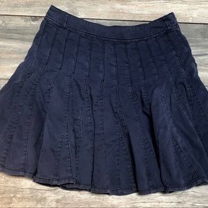 Anthro HeiHei navy blue pleated skirt